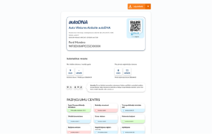 autoDNA Auto Vēstures Atskaites paraugs – attēls