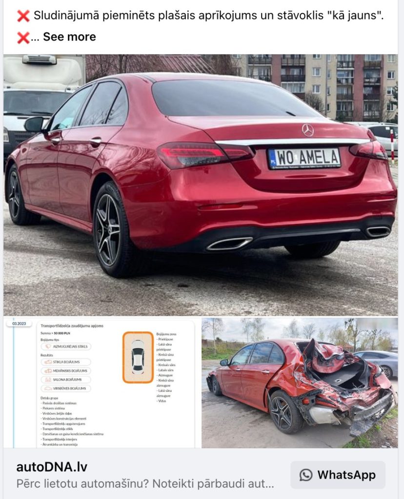 autodna atskaite mercedes