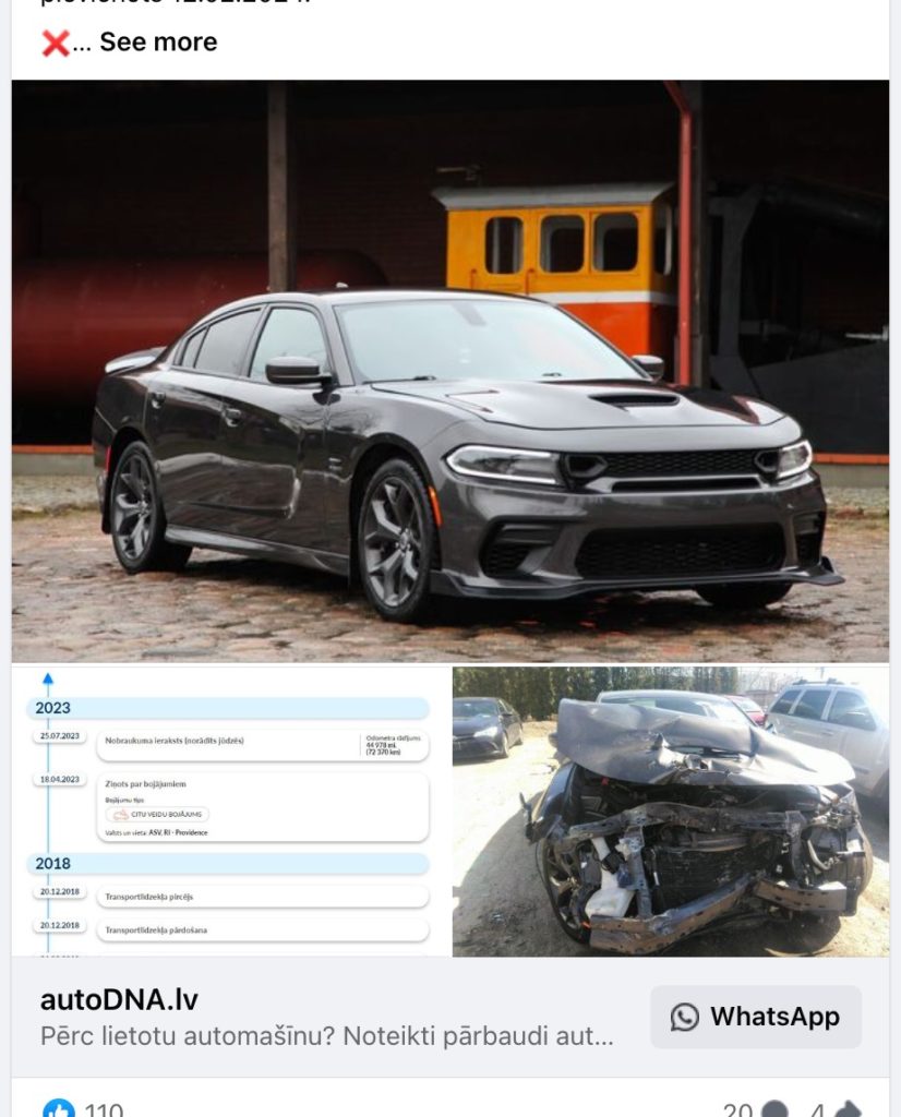 autoDNA atskaite dodge